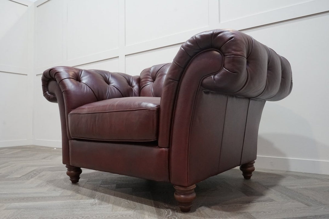 At The Helm Charterhouse Leather Wing Chair, Merlot