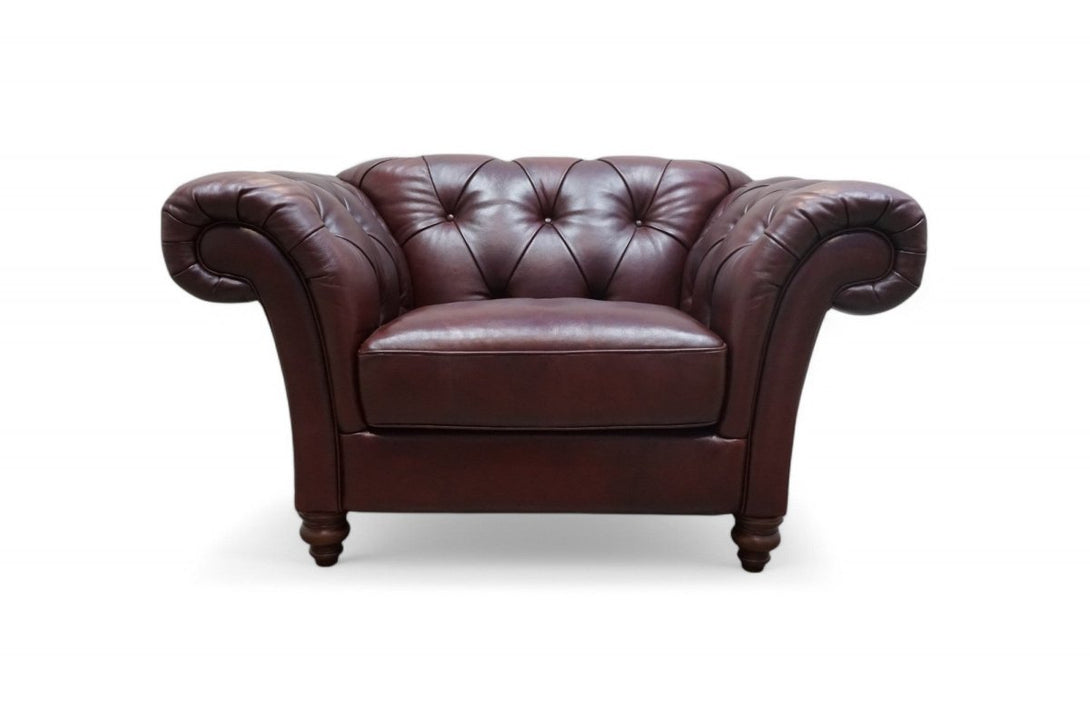 At The Helm Charterhouse Leather Wing Chair, Merlot