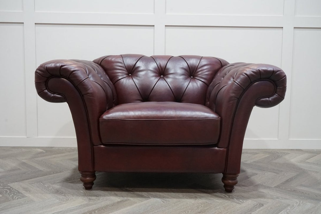 At The Helm Charterhouse Leather Wing Chair, Merlot