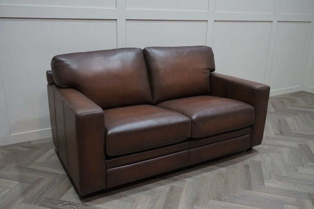 At The Helm Chatsworth 2 Seater Leather Sofa, Cognac