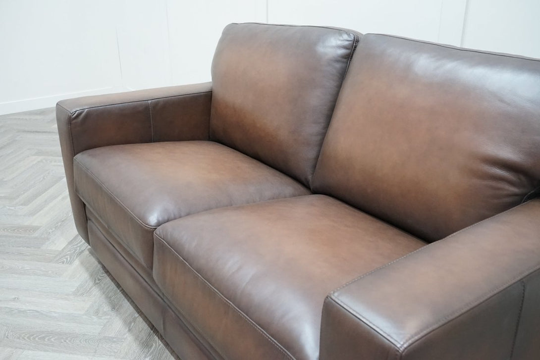 At The Helm Chatsworth 2 Seater Leather Sofa, Cognac