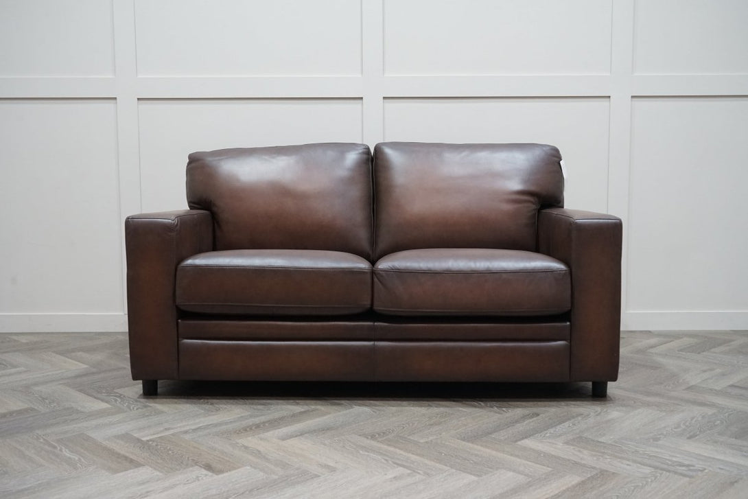 At The Helm Chatsworth 2 Seater Leather Sofa, Cognac