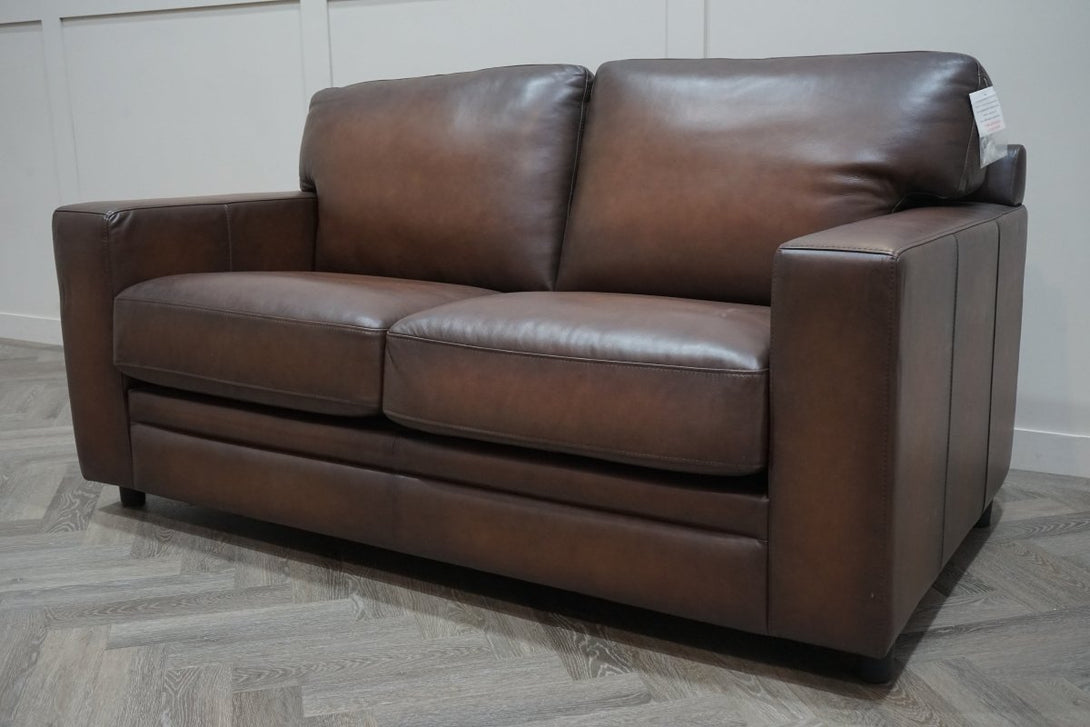 At The Helm Chatsworth 2 Seater Leather Sofa, Cognac