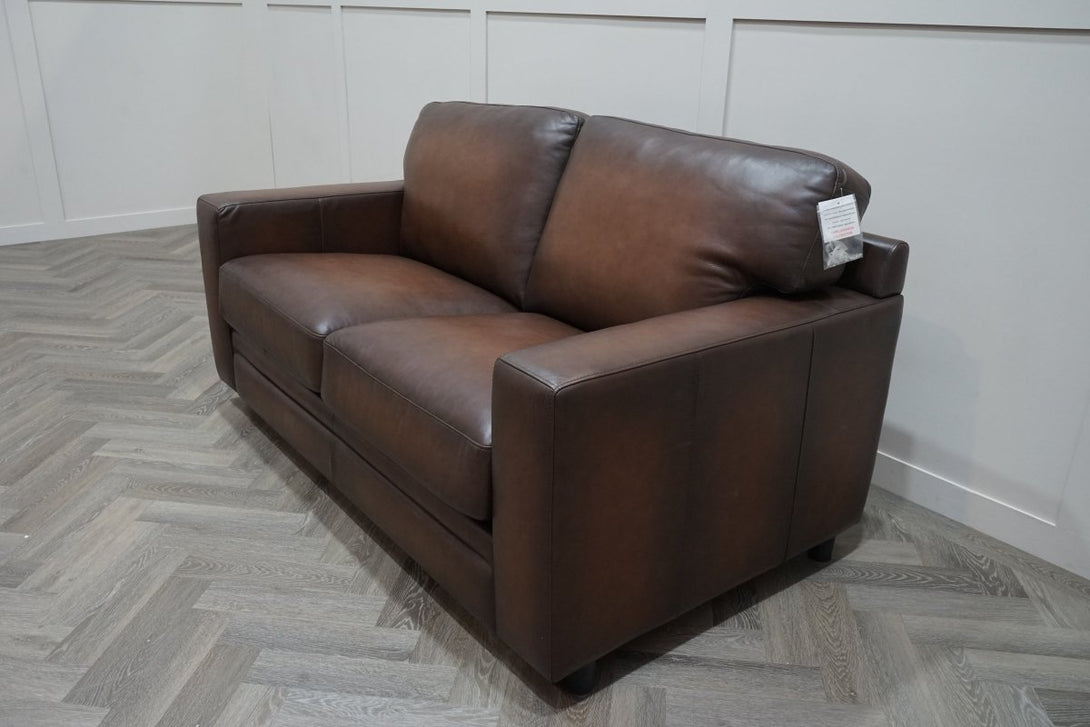 At The Helm Chatsworth 2 Seater Leather Sofa, Cognac