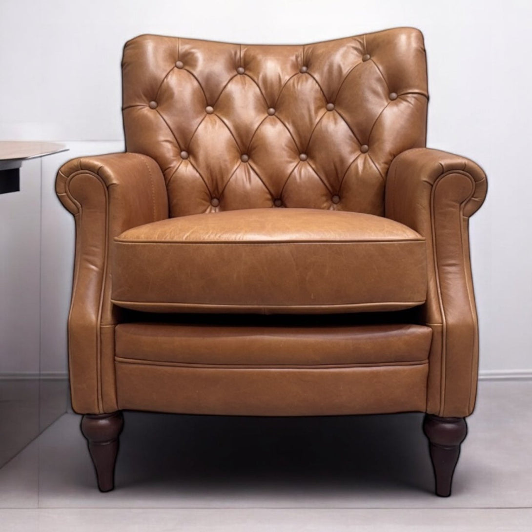 At The Helm Columbus Accent Armchair, Vintage Tan