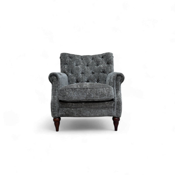 At The Helm Columbus Accent Fabric Armchair, Moleskin