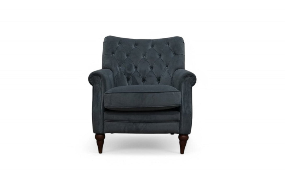 At The Helm Columbus Accent Fabric Armchair, Steel