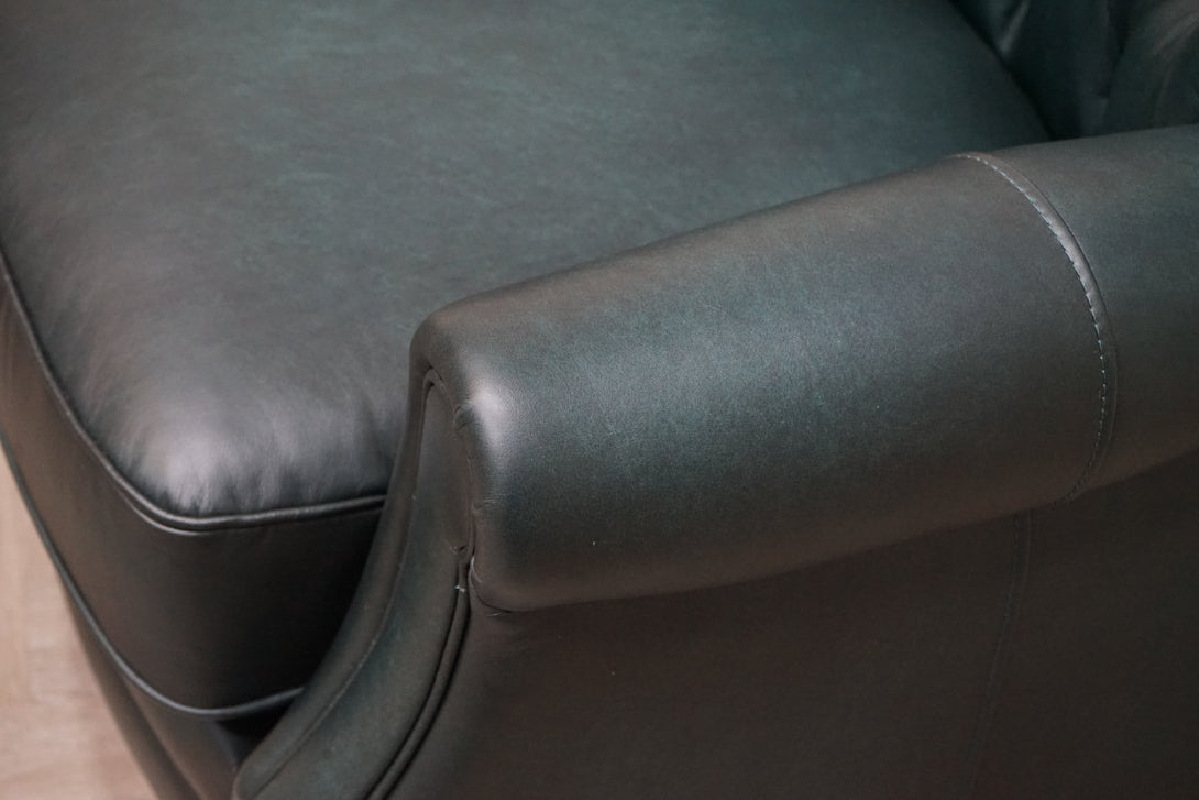 At The Helm Columbus Accent Leather Armchair, Emerald Green