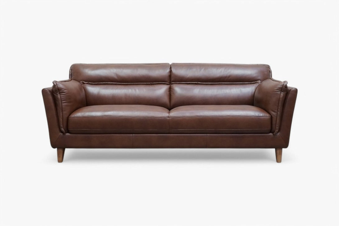 At The Helm Ellen Large 3 Seater Leather Sofa, Tabacco