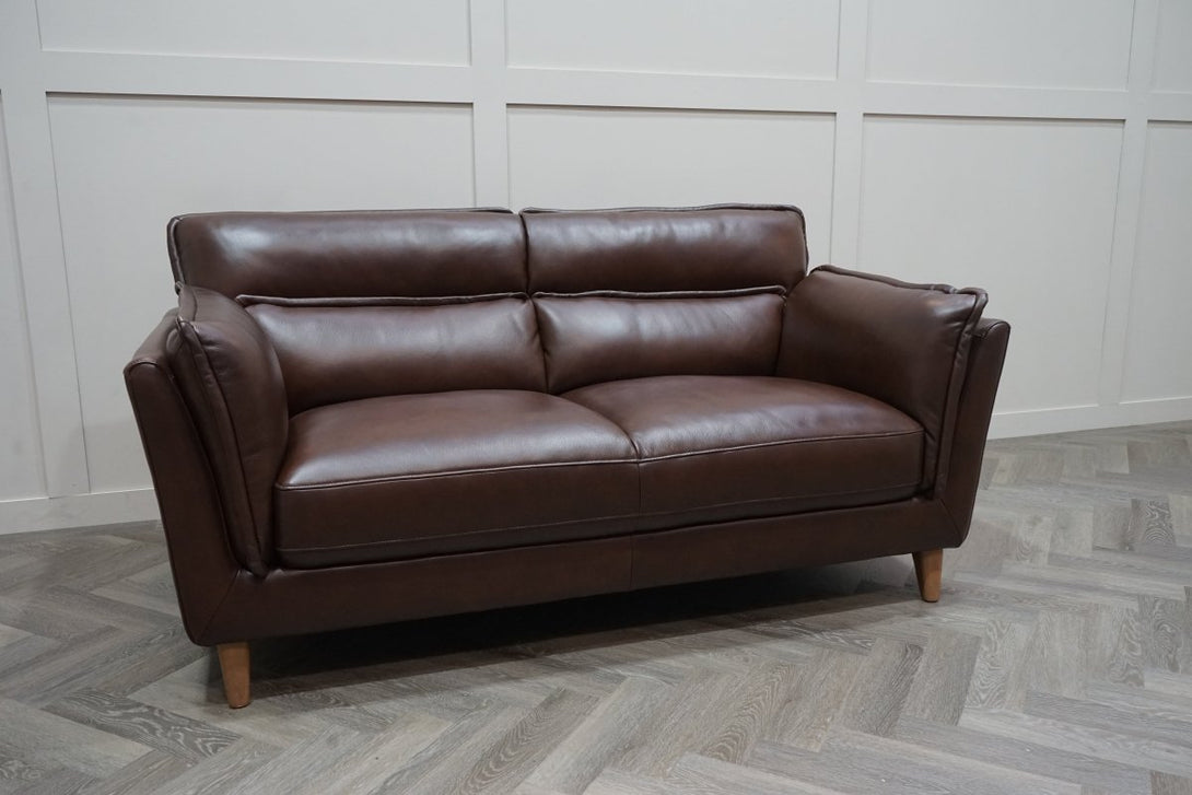 At The Helm Ellen Medium 2 Seater Leather Sofa, Tabacco