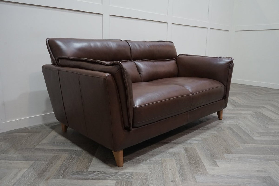 At The Helm Ellen Medium 2 Seater Leather Sofa, Tabacco