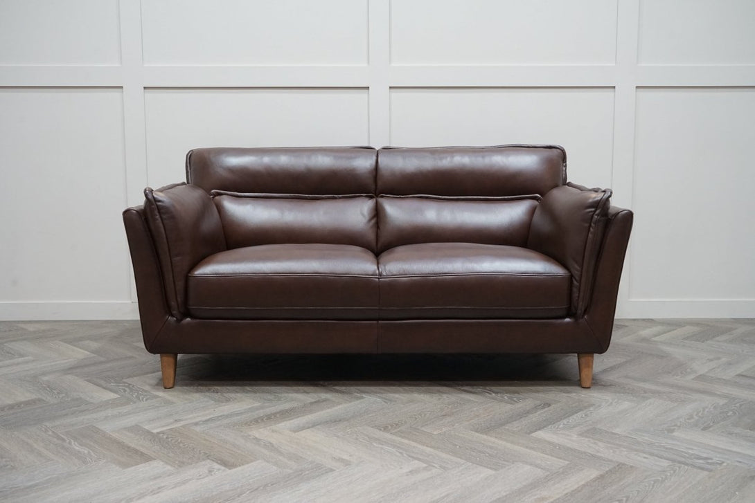 At The Helm Ellen Medium 2 Seater Leather Sofa, Tabacco