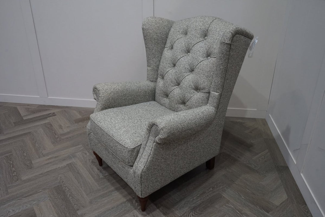 At The Helm Evelyn Wing Armchair, Mottled Heather