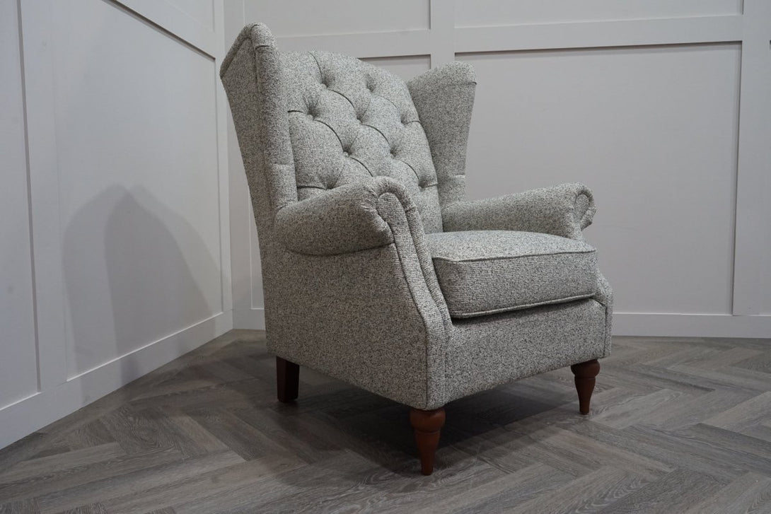 At The Helm Evelyn Wing Armchair, Mottled Heather