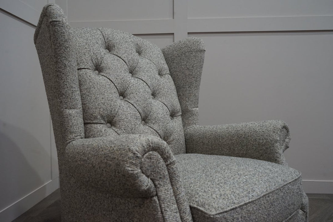 At The Helm Evelyn Wing Armchair, Mottled Heather