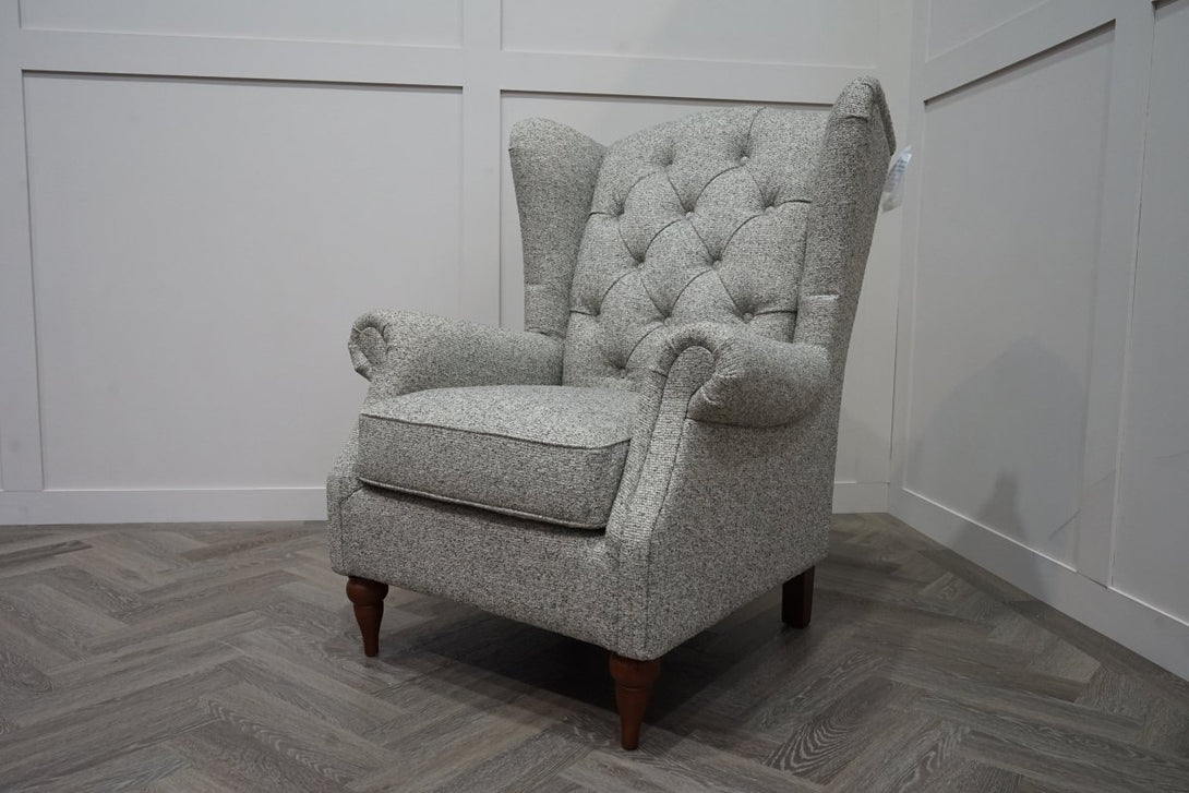 At The Helm Evelyn Wing Armchair, Mottled Heather