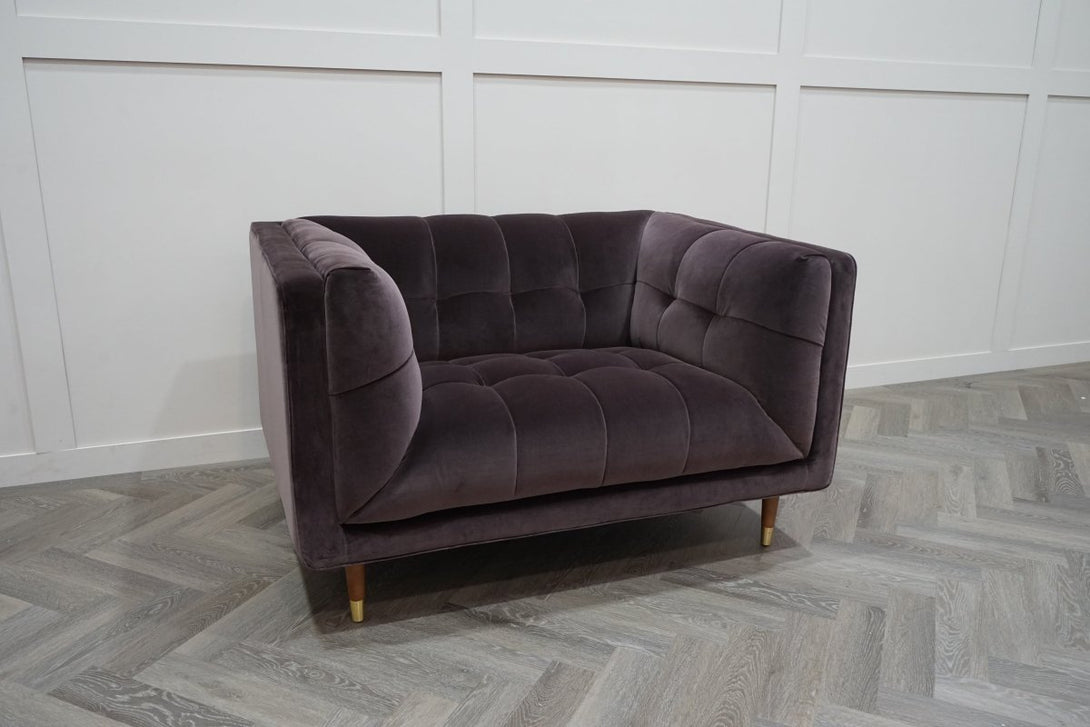 At The Helm Grace 1.5 Seater Fabric Sofa, Plum