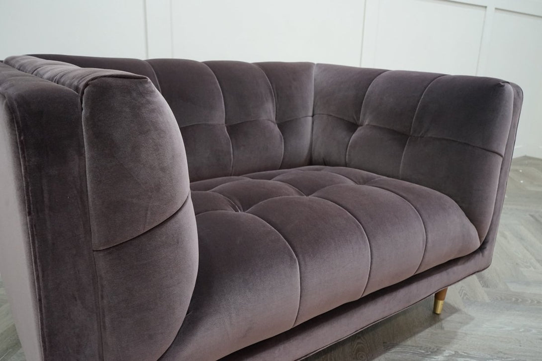 At The Helm Grace 1.5 Seater Fabric Sofa, Plum