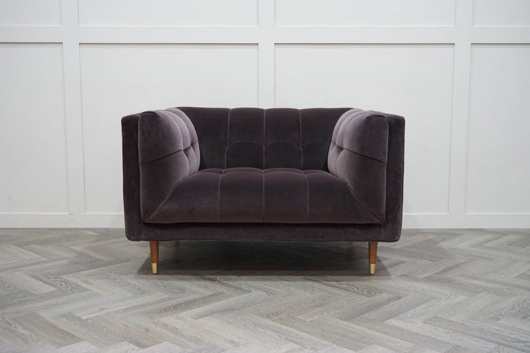 At The Helm Grace 1.5 Seater Fabric Sofa, Plum
