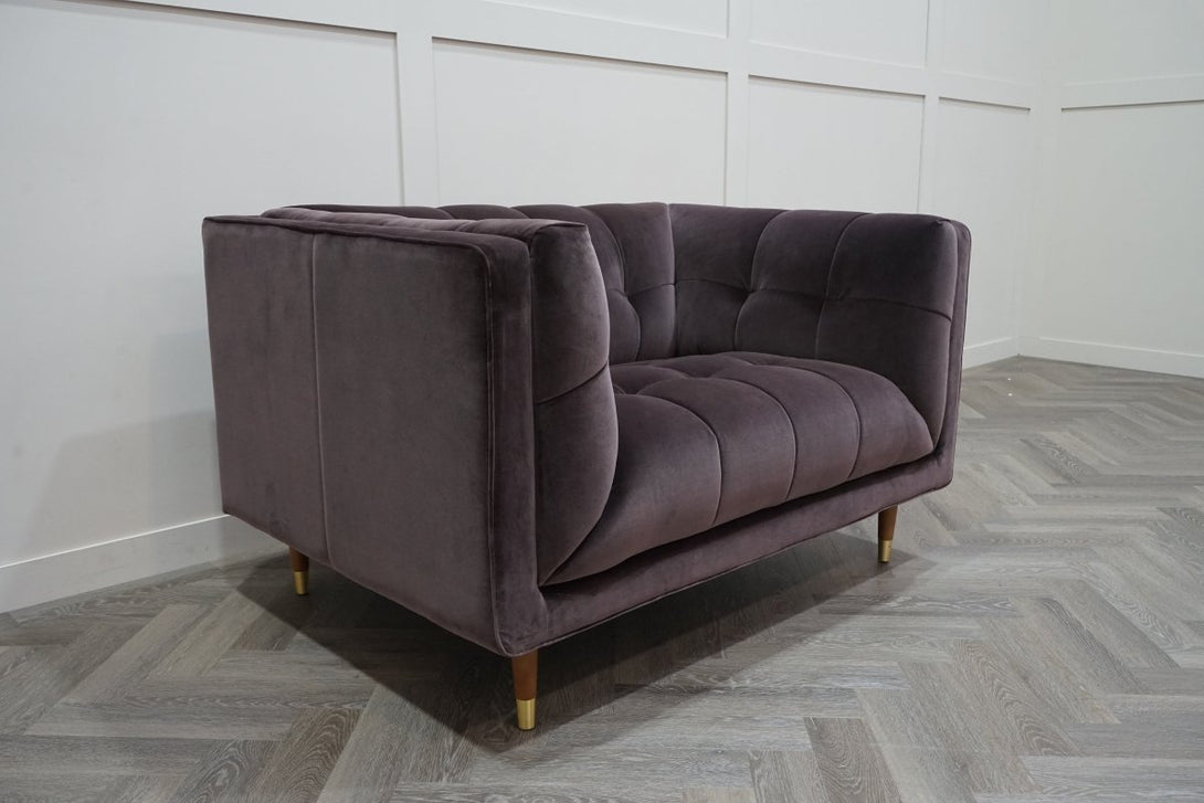 At The Helm Grace 1.5 Seater Fabric Sofa, Plum