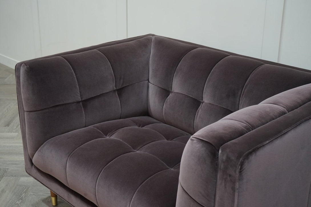 At The Helm Grace 1.5 Seater Fabric Sofa, Plum