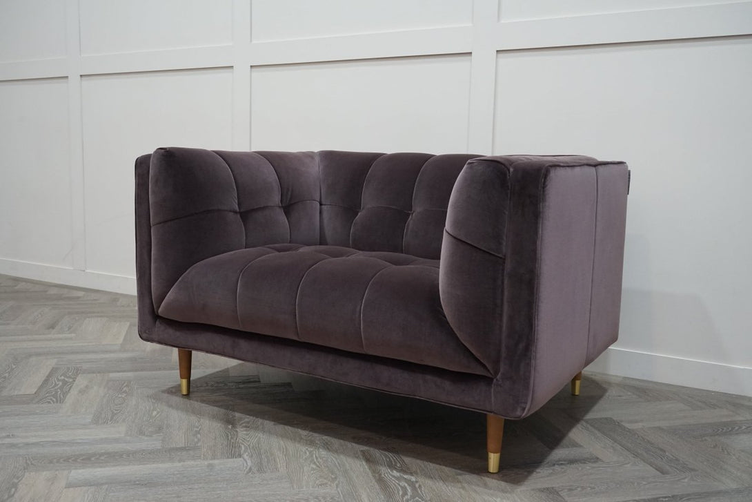 At The Helm Grace 1.5 Seater Fabric Sofa, Plum