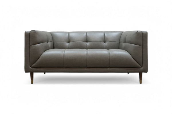 At The Helm Grace 2.5 Seater Leather Sofa, Granite Grey