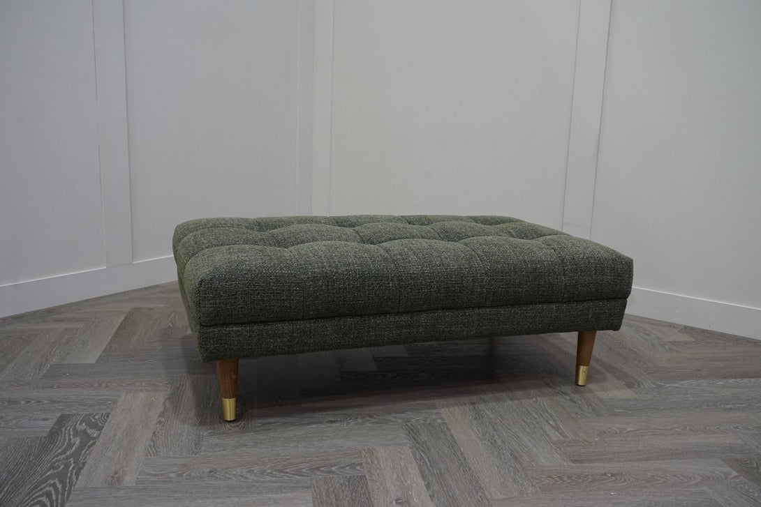 At the Helm Grace Footstool, Chiltern Tweed Green