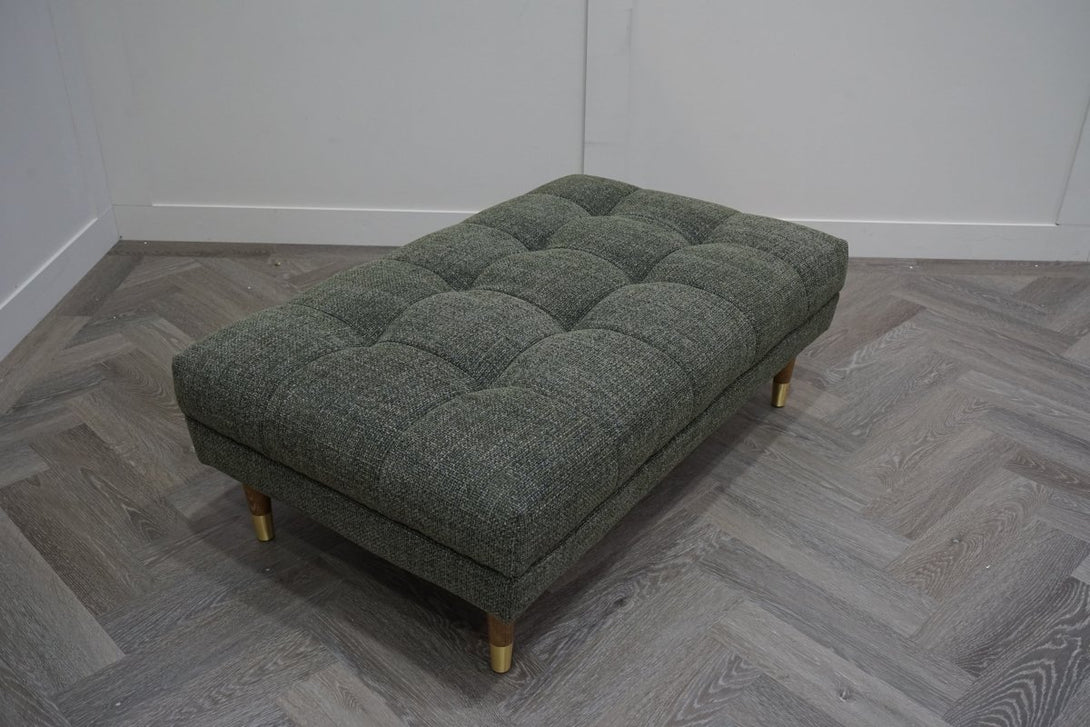 At the Helm Grace Footstool, Chiltern Tweed Green