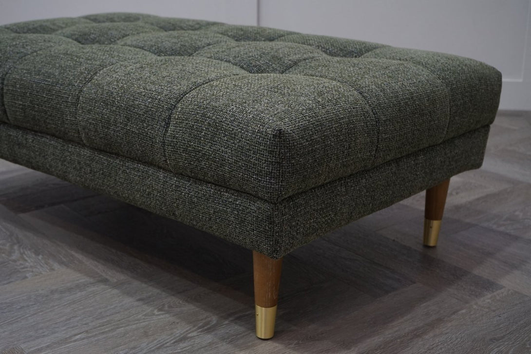 At the Helm Grace Footstool, Chiltern Tweed Green