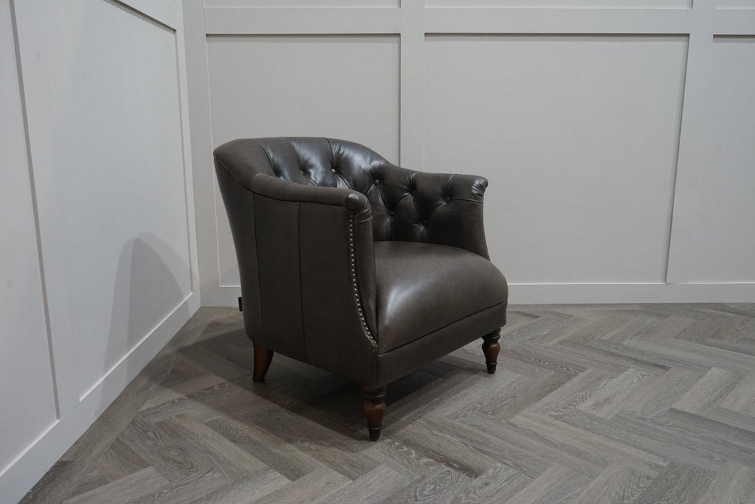 At The Helm Henson Leather Accent Chair, Vintage Green