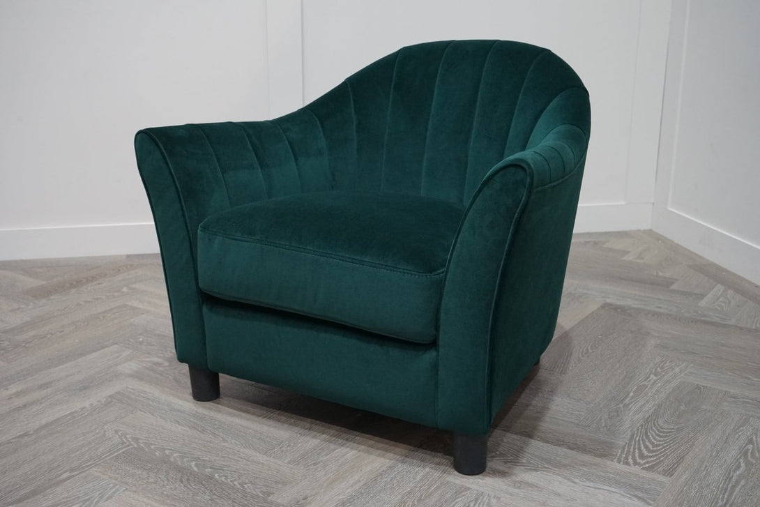 At The Helm Isabella Fabric Accent Chair, Emerald Green