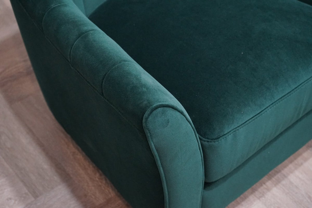 At The Helm Isabella Fabric Accent Chair, Emerald Green