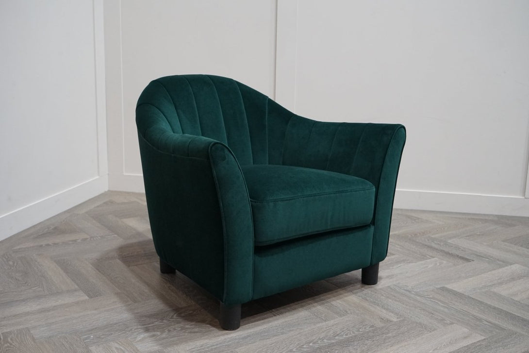 At The Helm Isabella Fabric Accent Chair, Emerald Green