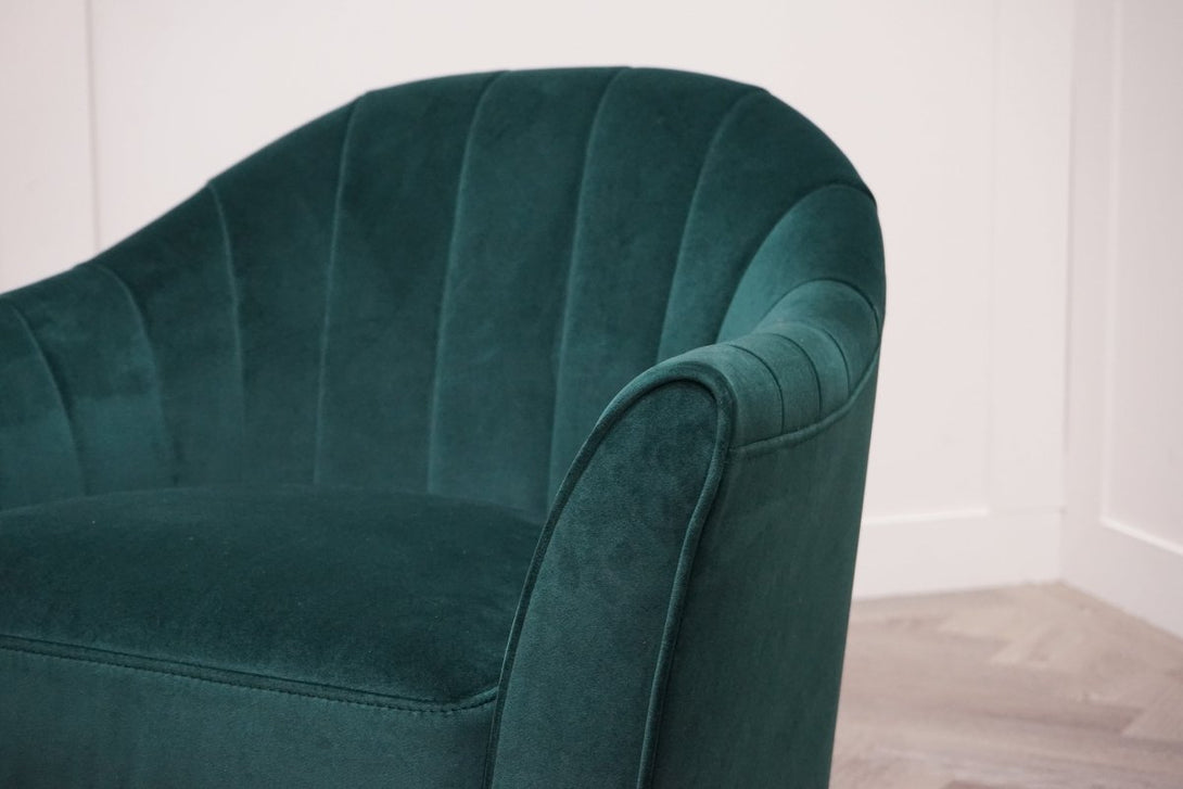 At The Helm Isabella Fabric Accent Chair, Emerald Green