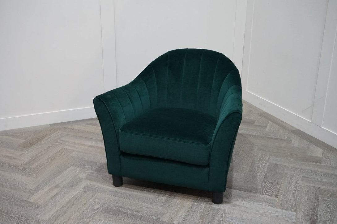 At The Helm Isabella Fabric Accent Chair, Emerald Green