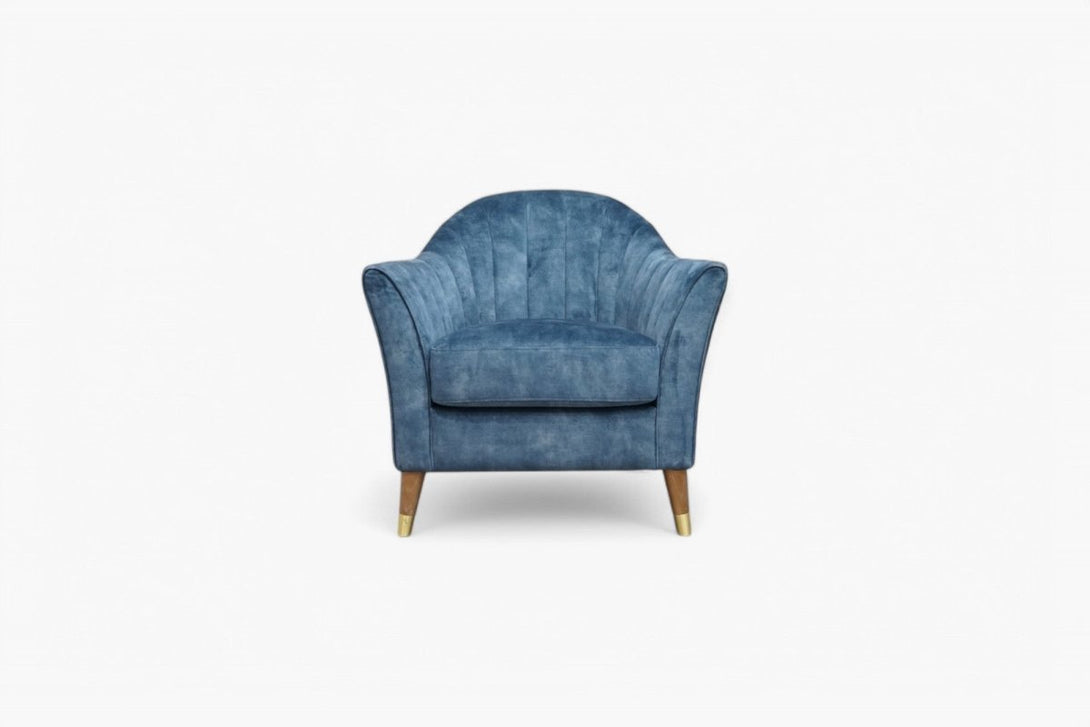 At The Helm Isabella Fabric Accent Chair, Teal Velvet