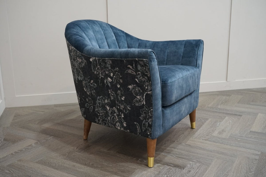 At The Helm Isabella Fabric Accent Chair, Teal Velvet