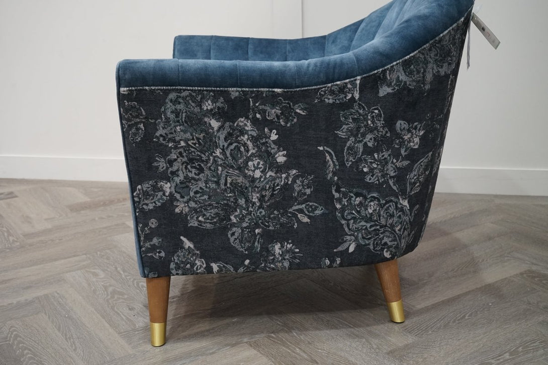 At The Helm Isabella Fabric Accent Chair, Teal Velvet