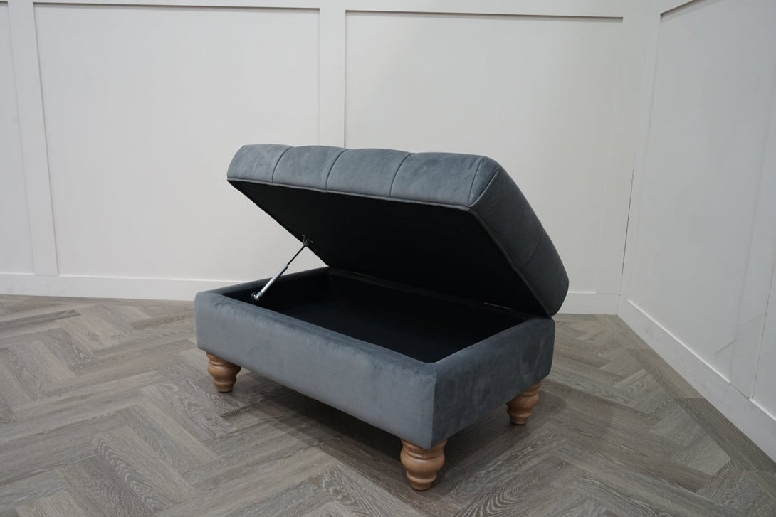 At The Helm Kingston Storage Footstool, Adventurer Grey