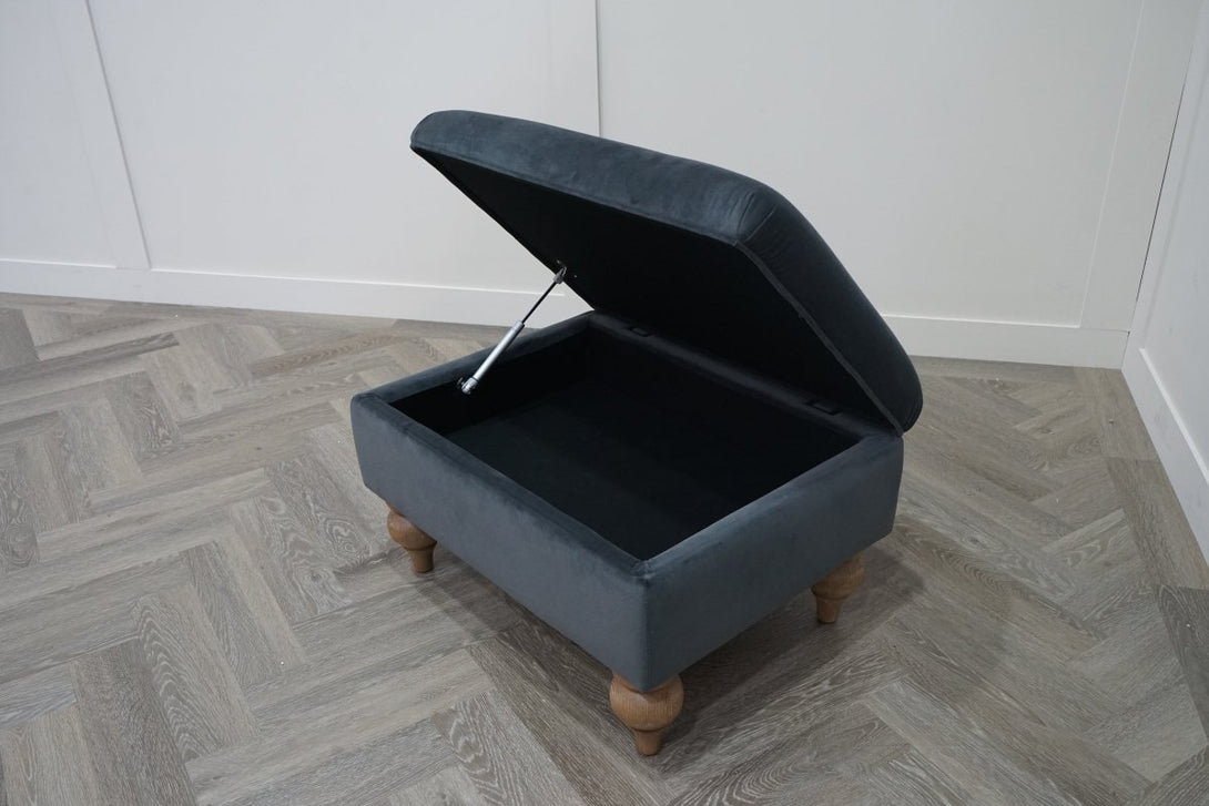 At The Helm Kingston Storage Footstool, Adventurer Steel