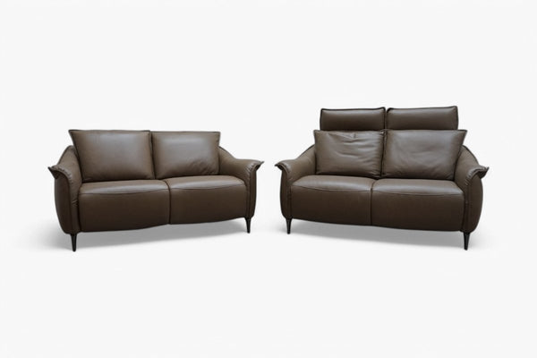 At The Helm Maddox 2 + 2 Seater Leather Sofa, Mocha