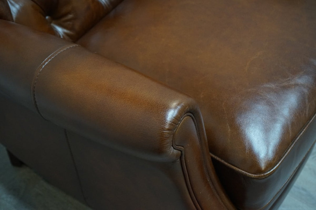 At The Helm Professor Leather Accent Chair, Windsor Brown