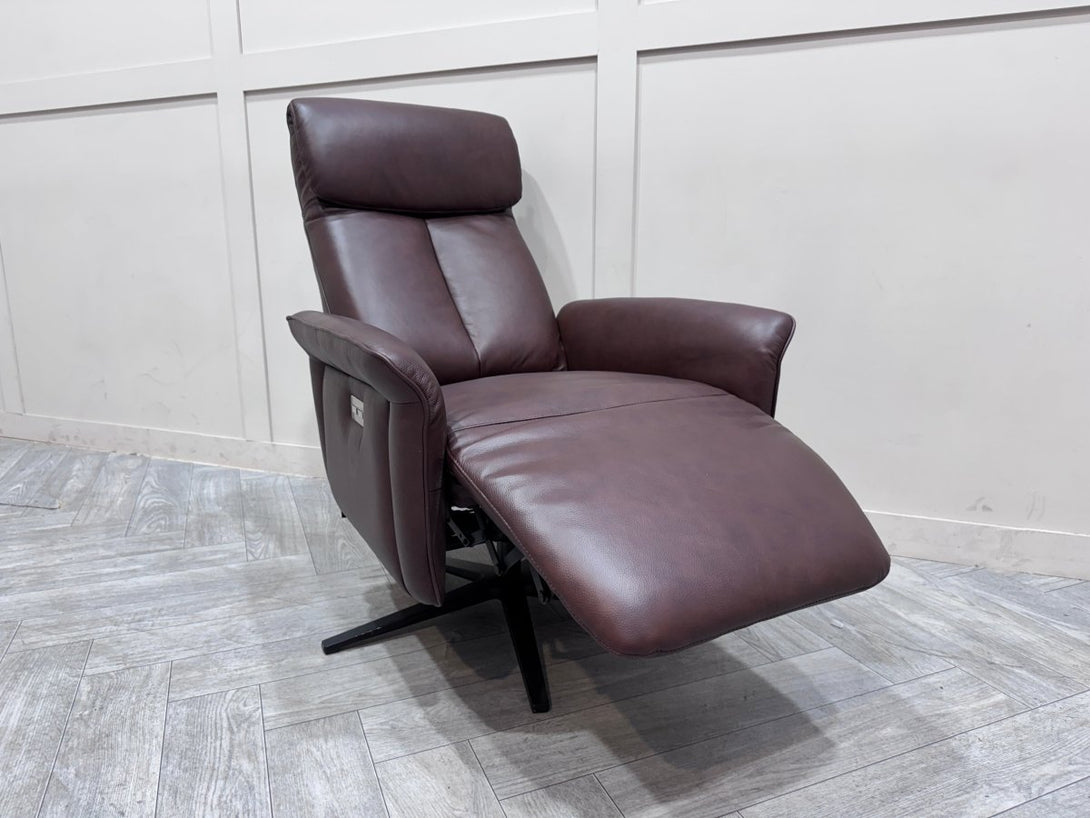 At The Helm Rana Power Reclining Leather Armchair, Coco