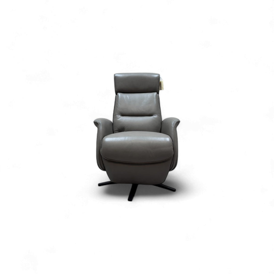 At The Helm Rana Power Reclining Leather Armchair, Explorer Grey