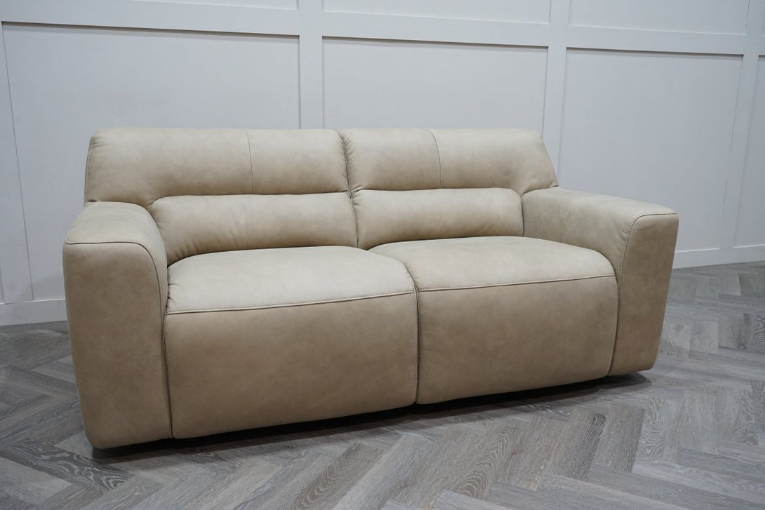 At The Helm Sophia 2 Seater Leather Sofa, Sandstone