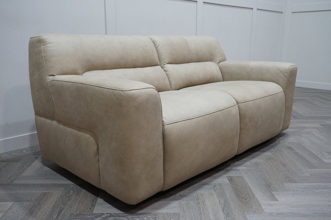 At The Helm Sophia 2 Seater Leather Sofa, Sandstone