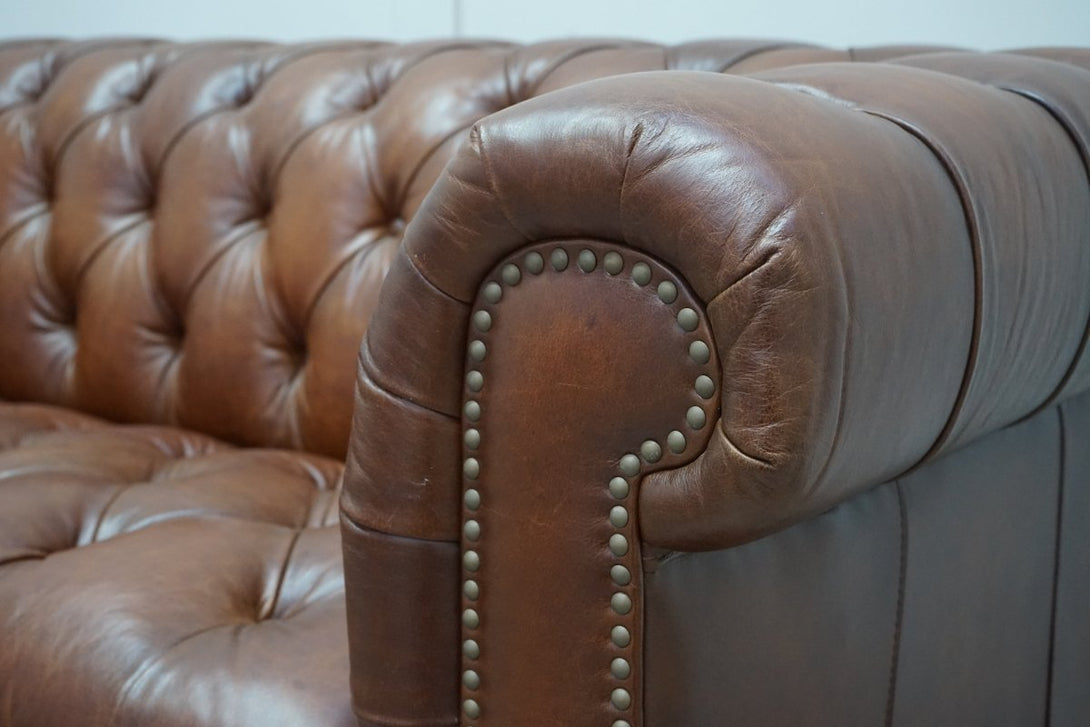 At The Helm Walter 3.5 Seater Leather Sofa, Windsor Brown