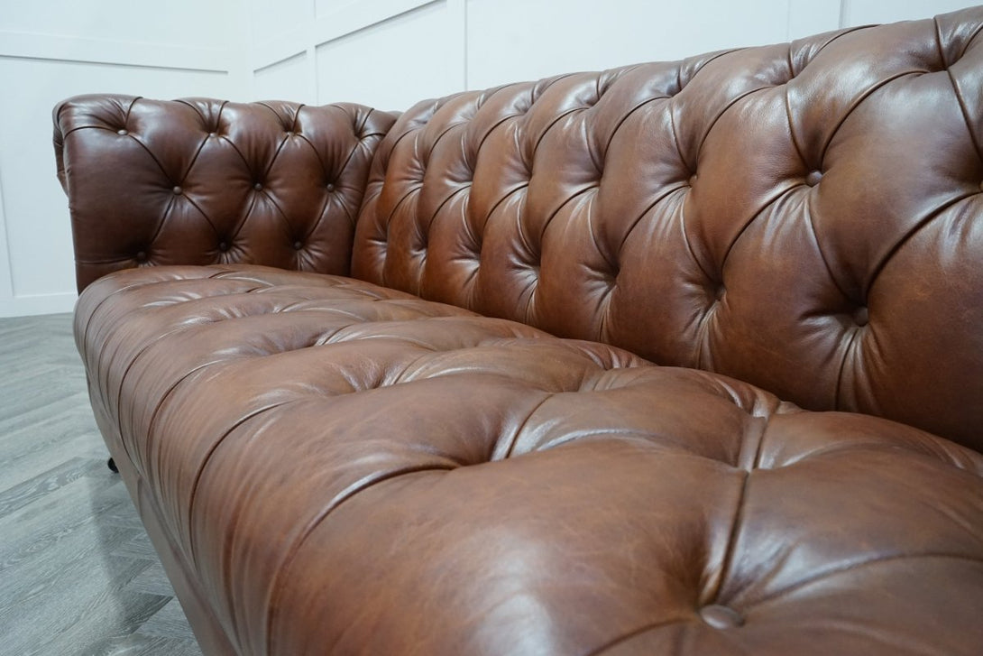 At The Helm Walter 3.5 Seater Leather Sofa, Windsor Brown