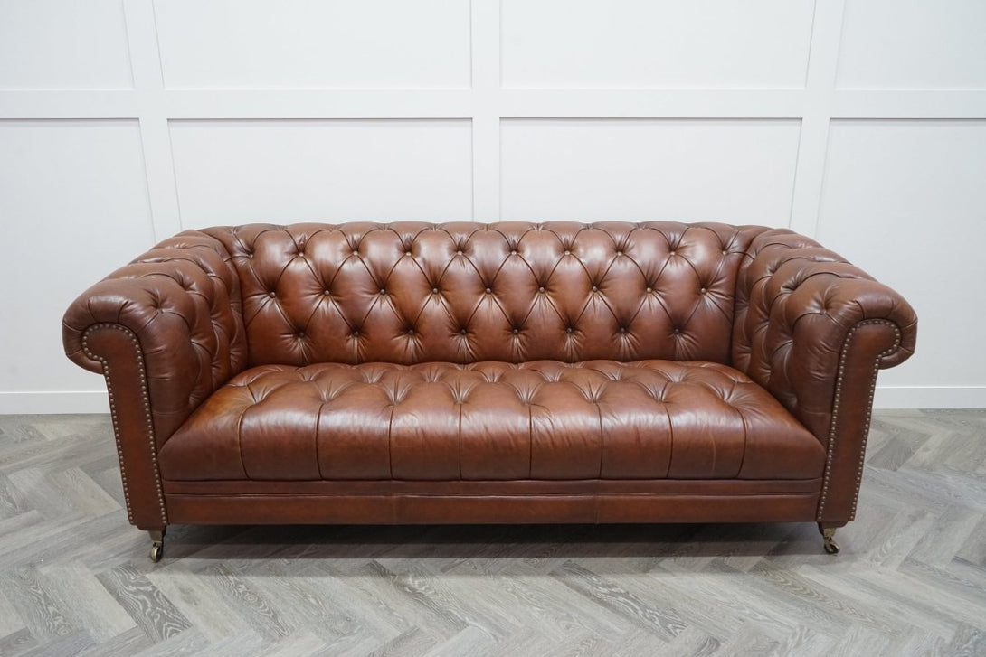 At The Helm Walter 3.5 Seater Leather Sofa, Windsor Brown